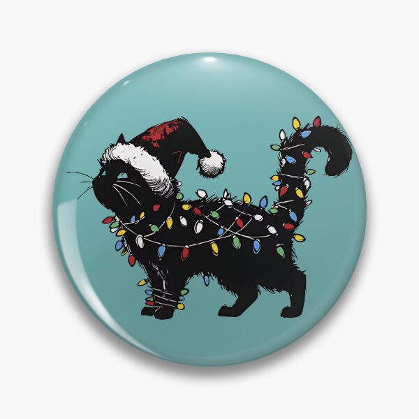 Item preview, Merry Christmas Cute Black Dog Holiday Lights Santa Hat Graphic designed and sold by Miniadecal.