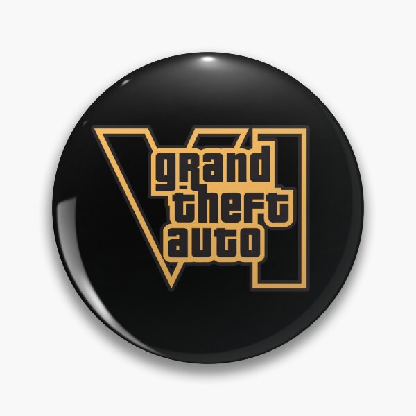 Item preview, GTA 6 Grand Theft Auto 6 Vice City Logo Gold designed and sold by BubblePopRed.
