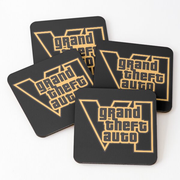Item preview, GTA 6 Grand Theft Auto 6 Vice City Logo Gold designed and sold by BubblePopRed.