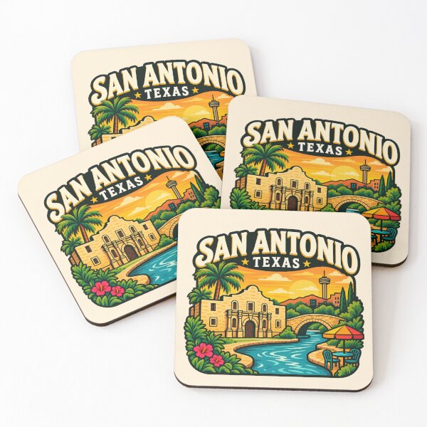 Item preview, San Antonio, Texas - The Alamo & River Walk Sunset designed and sold by Myra365Art.