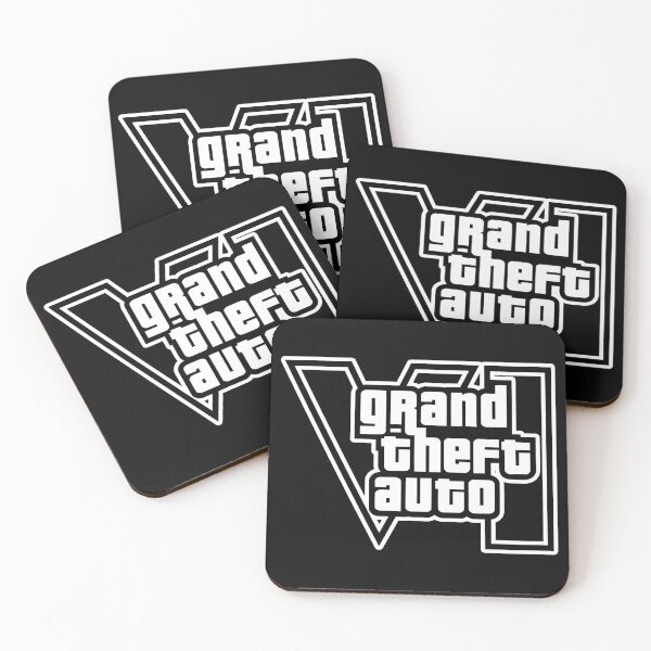 Item preview, GTA 6 Grand Theft Auto 6 Vice City Logo White + Black designed and sold by BubblePopRed.
