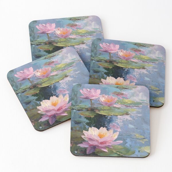Item preview, Water Lilies by Claude Monet Fan Art Watercolor Painting Vintage Botanical Floral Flowers Nature Digital Illustration designed and sold by Matt_Smith.