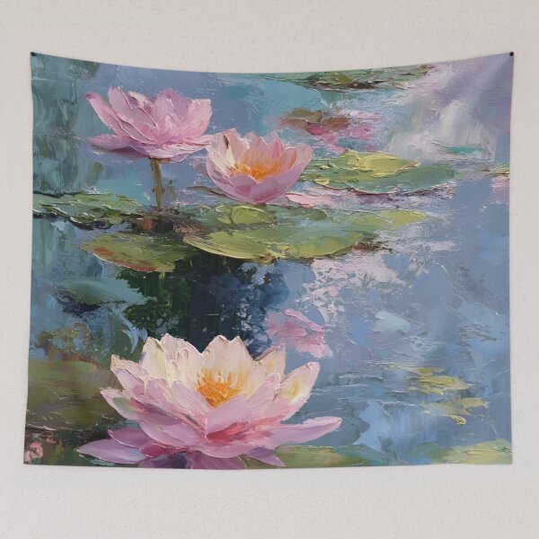 Item preview, Water Lilies by Claude Monet Fan Art Watercolor Painting Vintage Botanical Floral Flowers Nature Digital Illustration designed and sold by Matt_Smith.