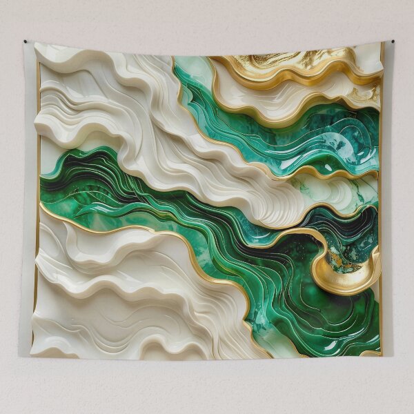 Item preview, Sculptural Jade Ribbon Vortex with Kintsugi Gold designed and sold by Vicky Brago-Mitchell®.