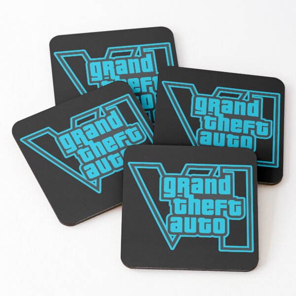 Item preview, GTA 6 Grand Theft Auto 6 Vice City Logo Cool Blue designed and sold by BubblePopRed.