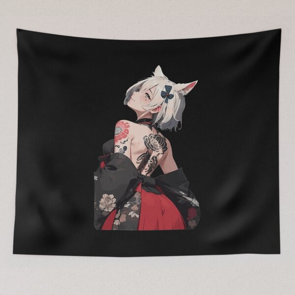 Item preview, Anime Cat Girl Tattoo Art  designed and sold by eauMaison72.