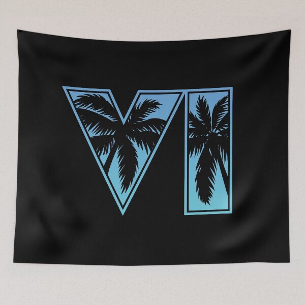 Item preview, GTA 6 Grand Theft Auto 6 Vice City Logo Cool Blue designed and sold by BubblePopRed.
