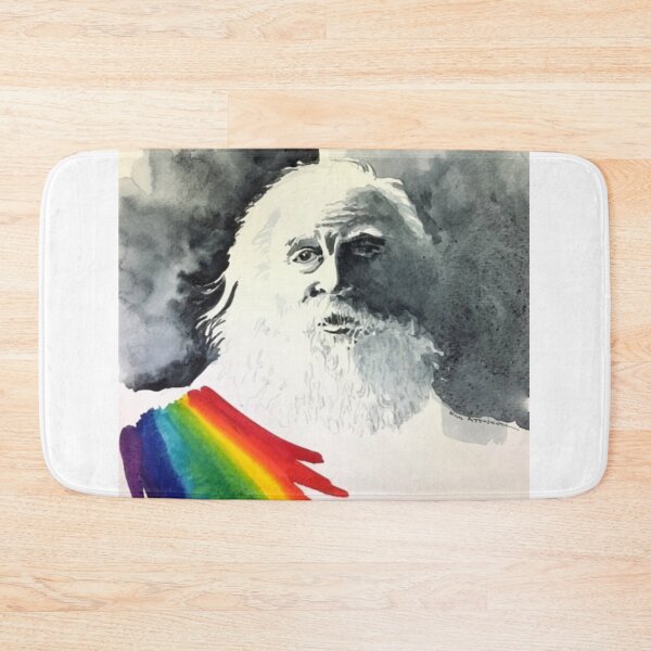 Item preview, Original watercolor of famous author Walt Whitman, with rainbow shawl. designed and sold by aswoa.