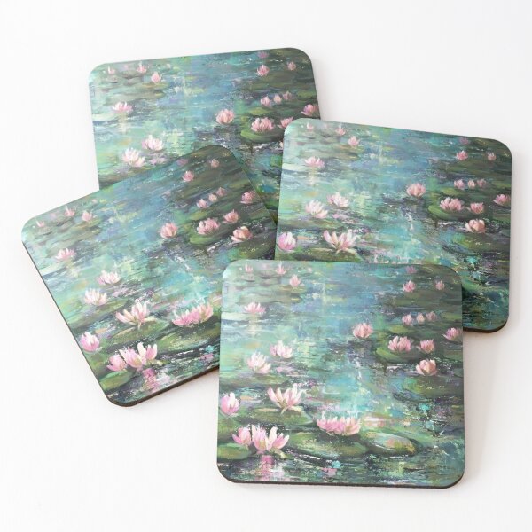 Item preview, Water Lilies by Claude Monet Fan Art Watercolor Painting Vintage Botanical Floral Flowers Nature Digital Illustration designed and sold by Matt_Smith.