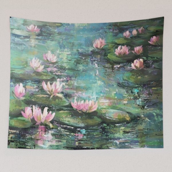 Item preview, Water Lilies by Claude Monet Fan Art Watercolor Painting Vintage Botanical Floral Flowers Nature Digital Illustration designed and sold by Matt_Smith.