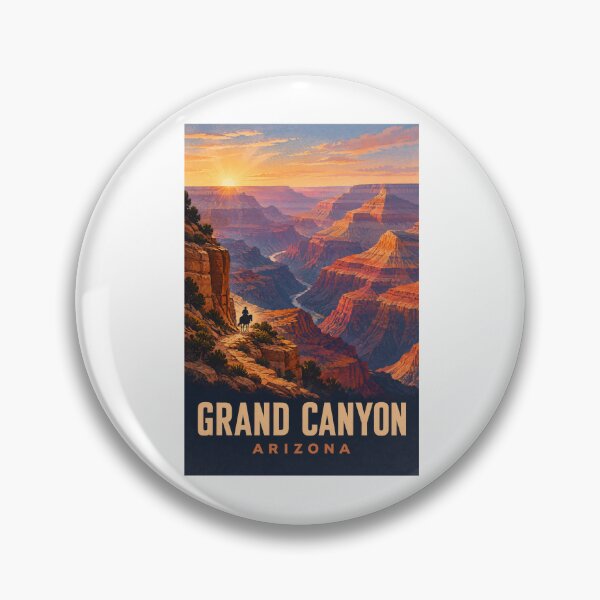 Item preview, Grand Canyon Arizona Vintage Travel Poster – Retro Cowboy & Canyon Sunset – National Park Art Tee designed and sold by bobscraze.