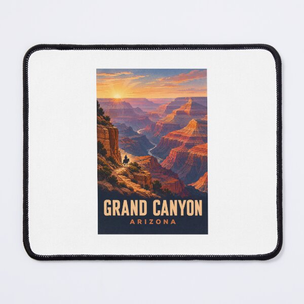 Item preview, Grand Canyon Arizona Vintage Travel Poster – Retro Cowboy & Canyon Sunset – National Park Art Tee designed and sold by bobscraze.