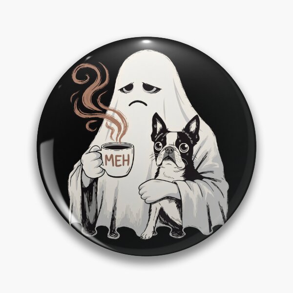 Item preview, Meh Ghost Coffee and Boston Terrier Funny Spooky Gift designed and sold by Zizo-DR44.
