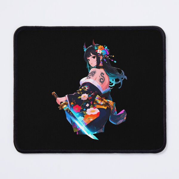 Item preview, Anime Warrior Girl Katana Tattoo Kimono Art designed and sold by Gardenhire12.