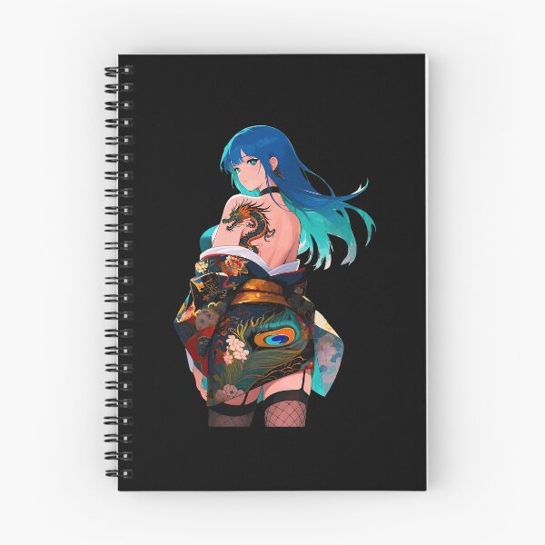 Item preview, Dragon Tattoo Kimono Girl Blue Hair Art designed and sold by eauMaison72.