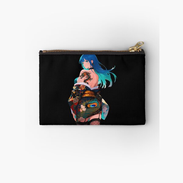 Item preview, Dragon Tattoo Kimono Girl Blue Hair Art designed and sold by eauMaison72.
