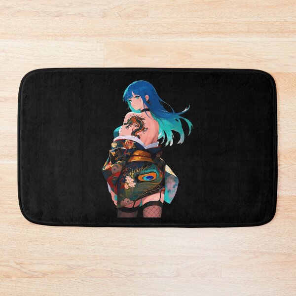 Item preview, Dragon Tattoo Kimono Girl Blue Hair Art designed and sold by eauMaison72.