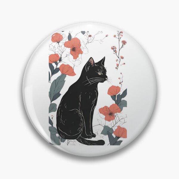 Artikelvorschau, Schwarze Katze mit floralem Herbstmuster entworfen und verkauft von AnyaHi1.