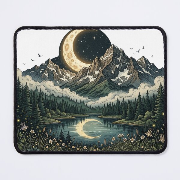 Item preview, Moonlit Mountain Forest – Wild Nature designed and sold by meghnad.