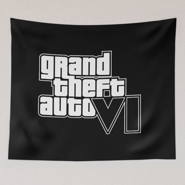 Item preview, GTA 6 Grand Theft Auto 6 Vice City Logo White designed and sold by BubblePopRed.