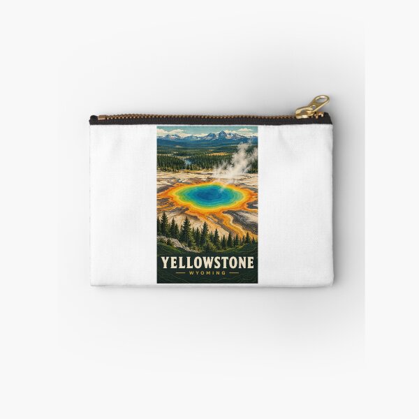 Item preview, Yellowstone Wyoming Vintage Travel Poster – Grand Prismatic Spring – Retro National Park Art Tee designed and sold by bobscraze.