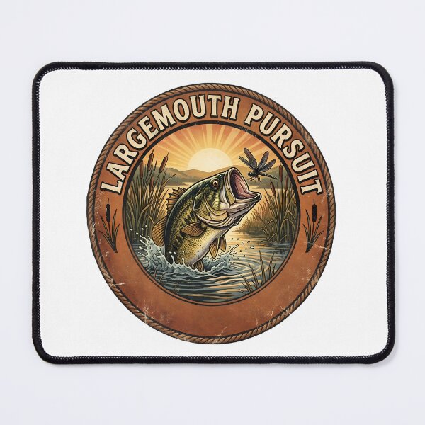 Item preview, Vintage Largemouth Pursuit Bass Fishing Sunrise Emblem designed and sold by NobleCast .