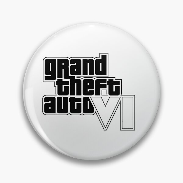 Item preview, GTA 6 Grand Theft Auto 6 Vice City Logo Black designed and sold by BubblePopRed.