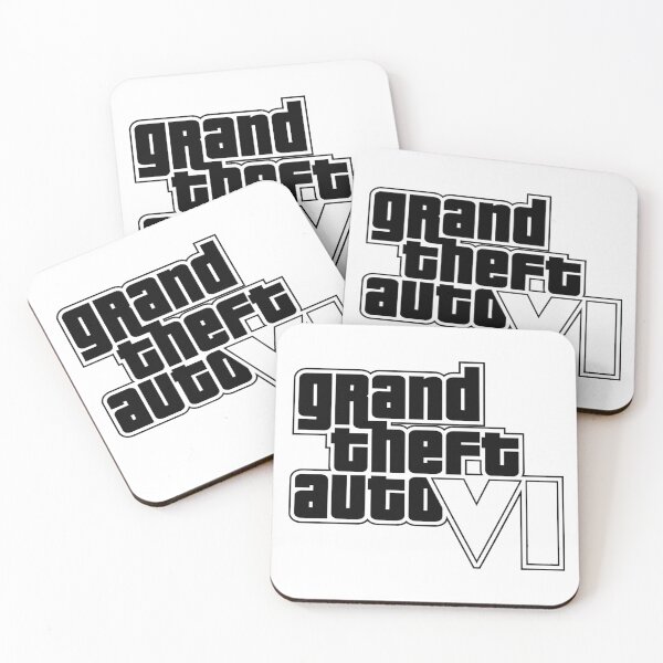 Item preview, GTA 6 Grand Theft Auto 6 Vice City Logo Black designed and sold by BubblePopRed.