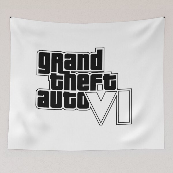 Item preview, GTA 6 Grand Theft Auto 6 Vice City Logo Black designed and sold by BubblePopRed.