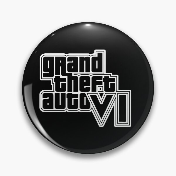 Item preview, GTA 6 Grand Theft Auto 6 Vice City Logo Black + White Outline designed and sold by BubblePopRed.