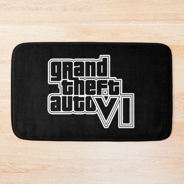 Item preview, GTA 6 Grand Theft Auto 6 Vice City Logo Black + White Outline designed and sold by BubblePopRed.