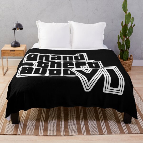 Artikelvorschau, GTA 6 Grand Theft Auto 6 Vice City Logo Schwarz + Weiß Umriss entworfen und verkauft von BubblePopRed.