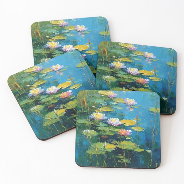 Item preview, Water Lilies by Claude Monet Fan Art Watercolor Painting Vintage Botanical Floral Flowers Nature Digital Illustration designed and sold by Matt_Smith.