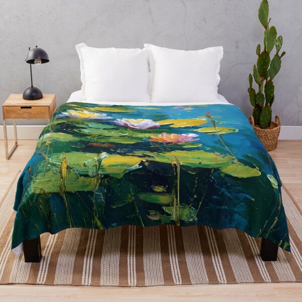 Item preview, Water Lilies by Claude Monet Fan Art Watercolor Painting Vintage Botanical Floral Flowers Nature Digital Illustration designed and sold by Matt_Smith.