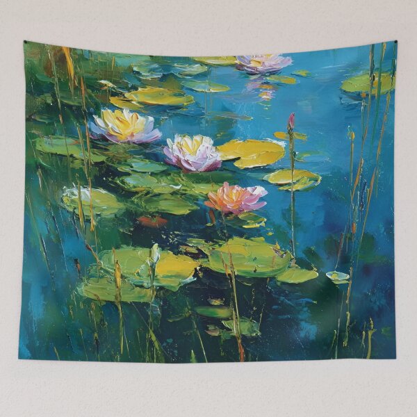 Item preview, Water Lilies by Claude Monet Fan Art Watercolor Painting Vintage Botanical Floral Flowers Nature Digital Illustration designed and sold by Matt_Smith.