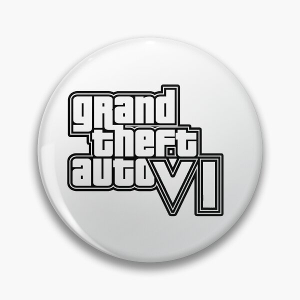 Item preview, GTA 6 Grand Theft Auto 6 Vice City Logo White + Black Outline designed and sold by BubblePopRed.