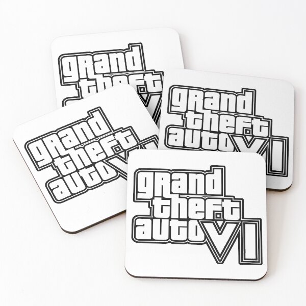 Item preview, GTA 6 Grand Theft Auto 6 Vice City Logo White + Black Outline designed and sold by BubblePopRed.