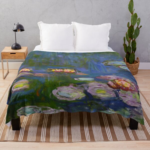Item preview, Water Lilies by Claude Monet Fan Art Watercolor Painting Vintage Botanical Floral Flowers Nature Digital Illustration designed and sold by Matt_Smith.
