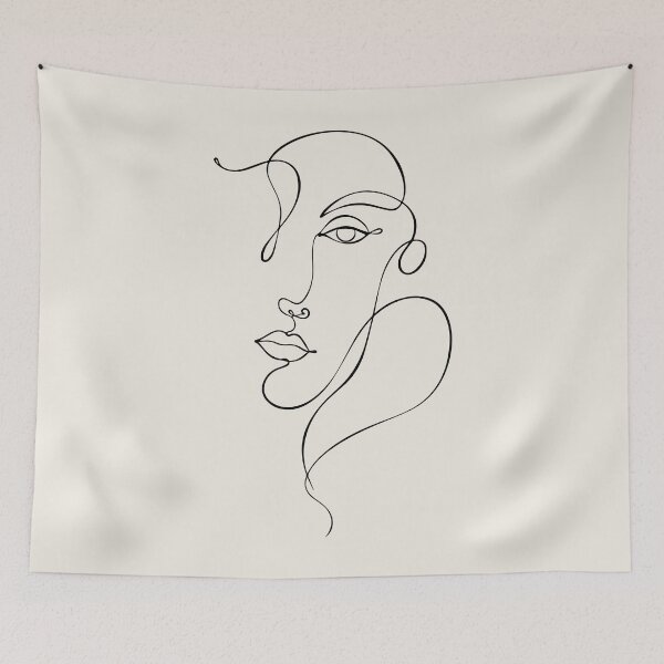 Item preview, Female Face Line Drawing - Woman Head Line Art designed and sold by FemmePod.