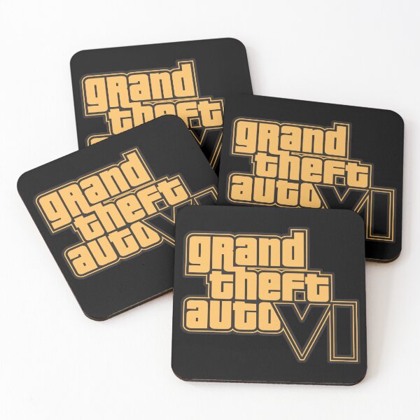 Item preview, GTA 6 Grand Theft Auto 6 Vice City Logo Gold designed and sold by BubblePopRed.
