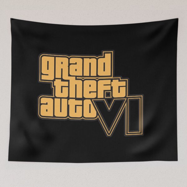 Item preview, GTA 6 Grand Theft Auto 6 Vice City Logo Gold designed and sold by BubblePopRed.