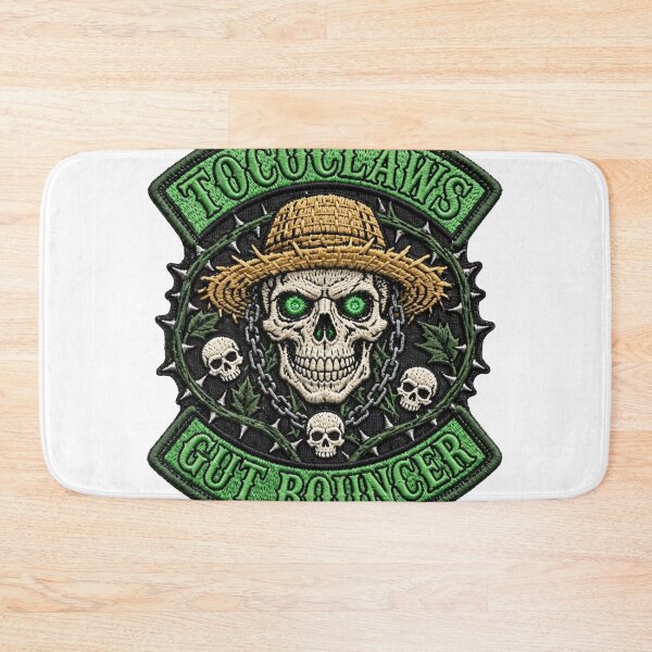 Item preview, Gut Bouncer Straw Hat Skull | Biker Patch Graphic designed and sold by TOCOCLAWS.