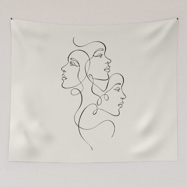 Item preview, Female Face Outline - Minimalist Continuous Line Artwork  designed and sold by FemmePod.