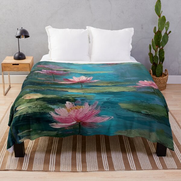 Item preview, Water Lilies by Claude Monet Fan Art Watercolor Painting Vintage Botanical Floral Flowers Nature Digital Illustration designed and sold by Matt_Smith.