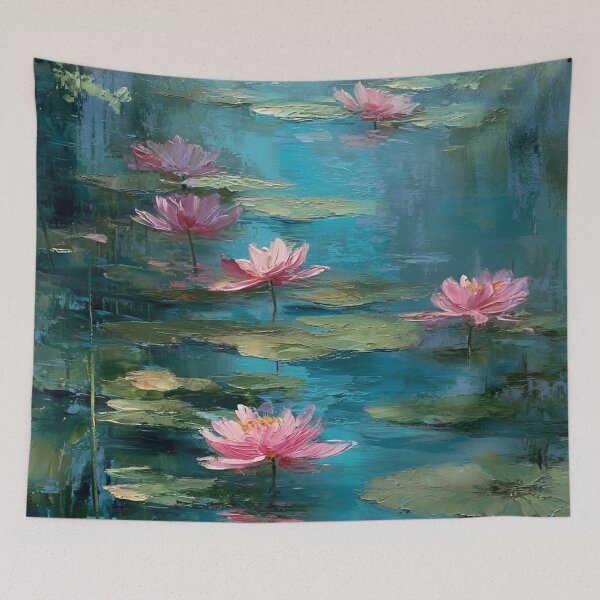 Item preview, Water Lilies by Claude Monet Fan Art Watercolor Painting Vintage Botanical Floral Flowers Nature Digital Illustration designed and sold by Matt_Smith.