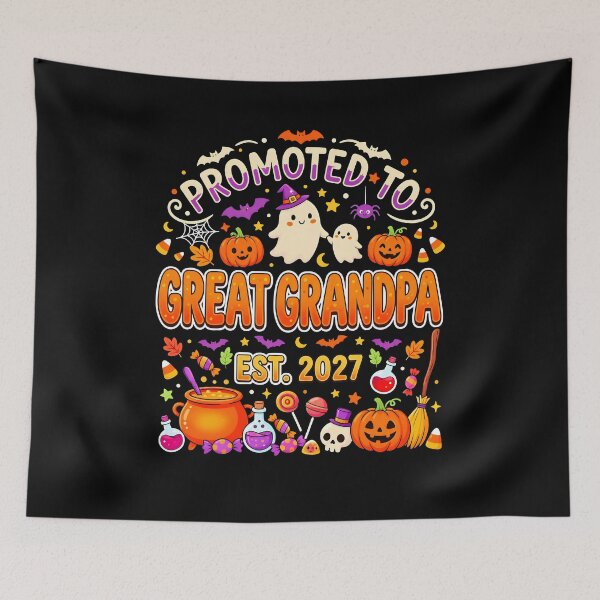 Item preview,  Promoted To Great Grandpa Halloween Ghosts Pumpkins Bats Candy Corn EST  designed and sold by PeggyGilligan.