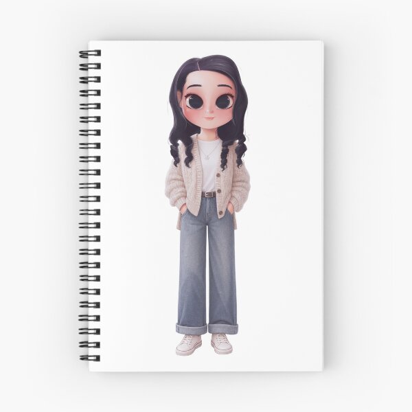 Item preview, Cozy Cardigan Vibes – Dark Hair Chibi Fashion Girl designed and sold by kitastylish.