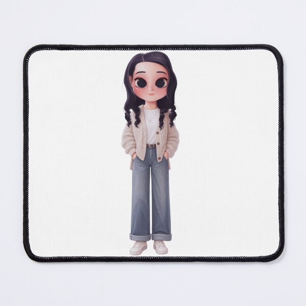 Item preview, Cozy Cardigan Vibes – Dark Hair Chibi Fashion Girl designed and sold by kitastylish.