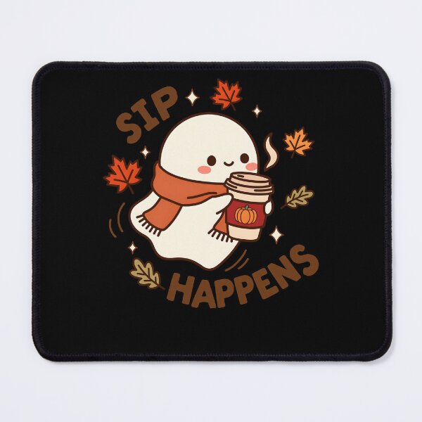 Item preview, Sip Happens Ghost Pumpkin Coffee Fall Halloween Funny designed and sold by PeggyGilligan.