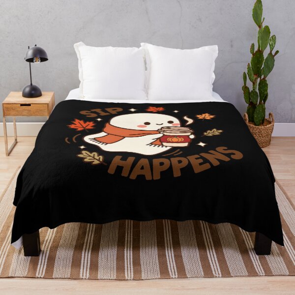 Item preview, Sip Happens Ghost Pumpkin Coffee Fall Halloween Funny designed and sold by PeggyGilligan.